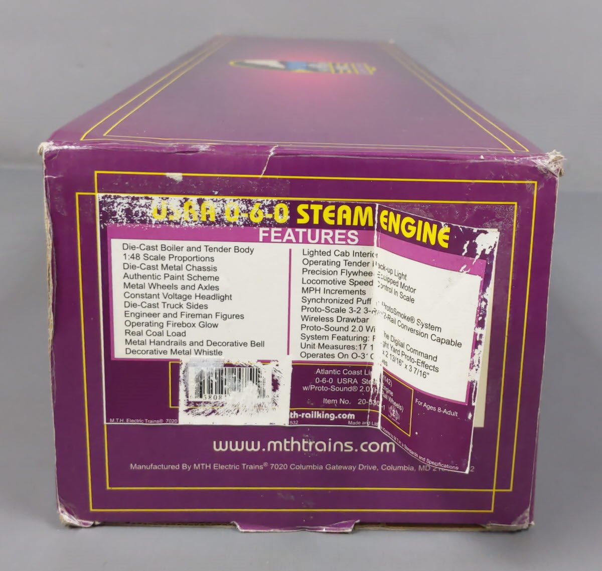 MTH 20-3304-1 ACL 0-6-0 USRA Steam Engine w/PS2 (Hi-Rail Wheels) #1142