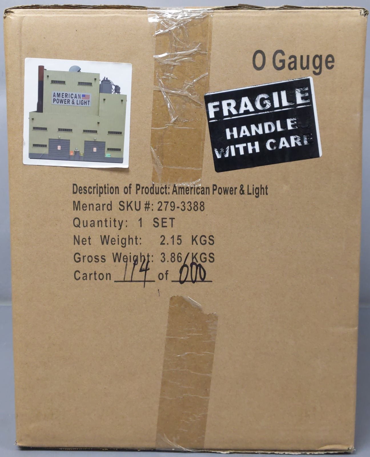 Menards 279-3388 O Gauge American Power & Light Building
