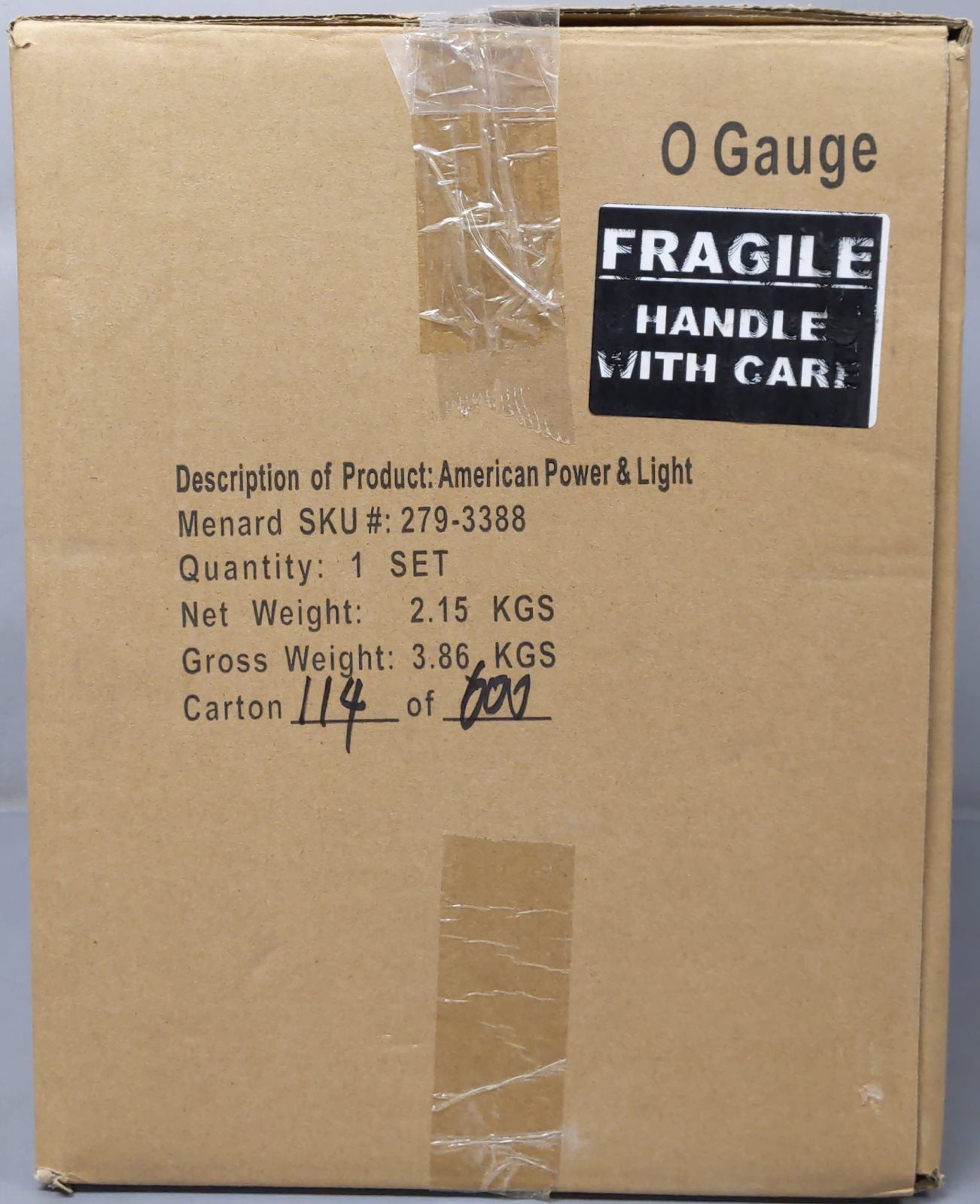 Menards 279-3388 O Gauge American Power & Light Building