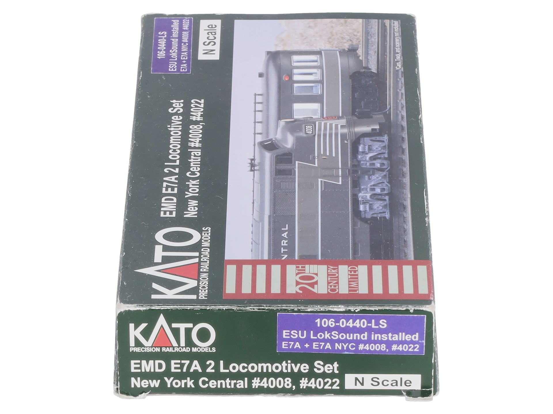 Kato 106-0440-LS N EMD E7A New York Central Diesel Set #4008/#4022 w/DCC & Sound