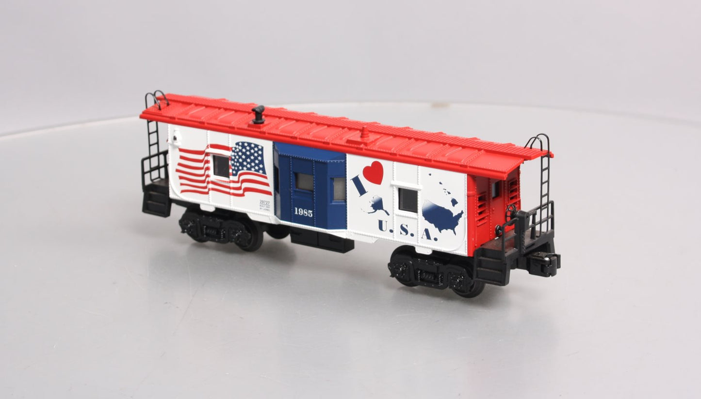 Lionel 6-29727 O Gauge I Love USA Bay Window Illuminated Caboose #1985 LN/Box