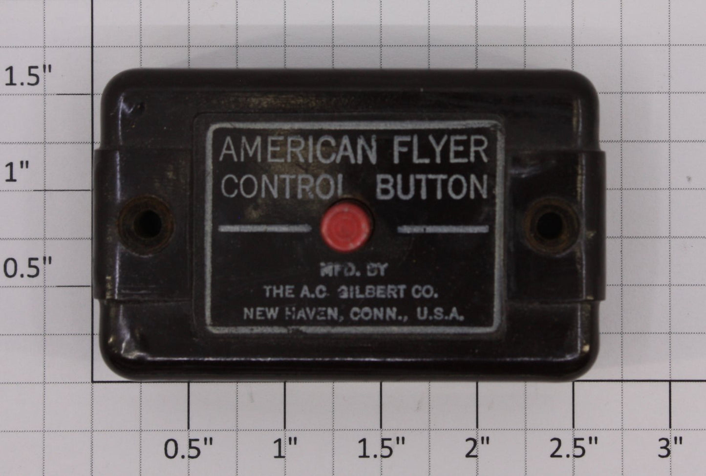 American Flyer XA10961-4 S Scale Brown w/ White Print & Red Control Button