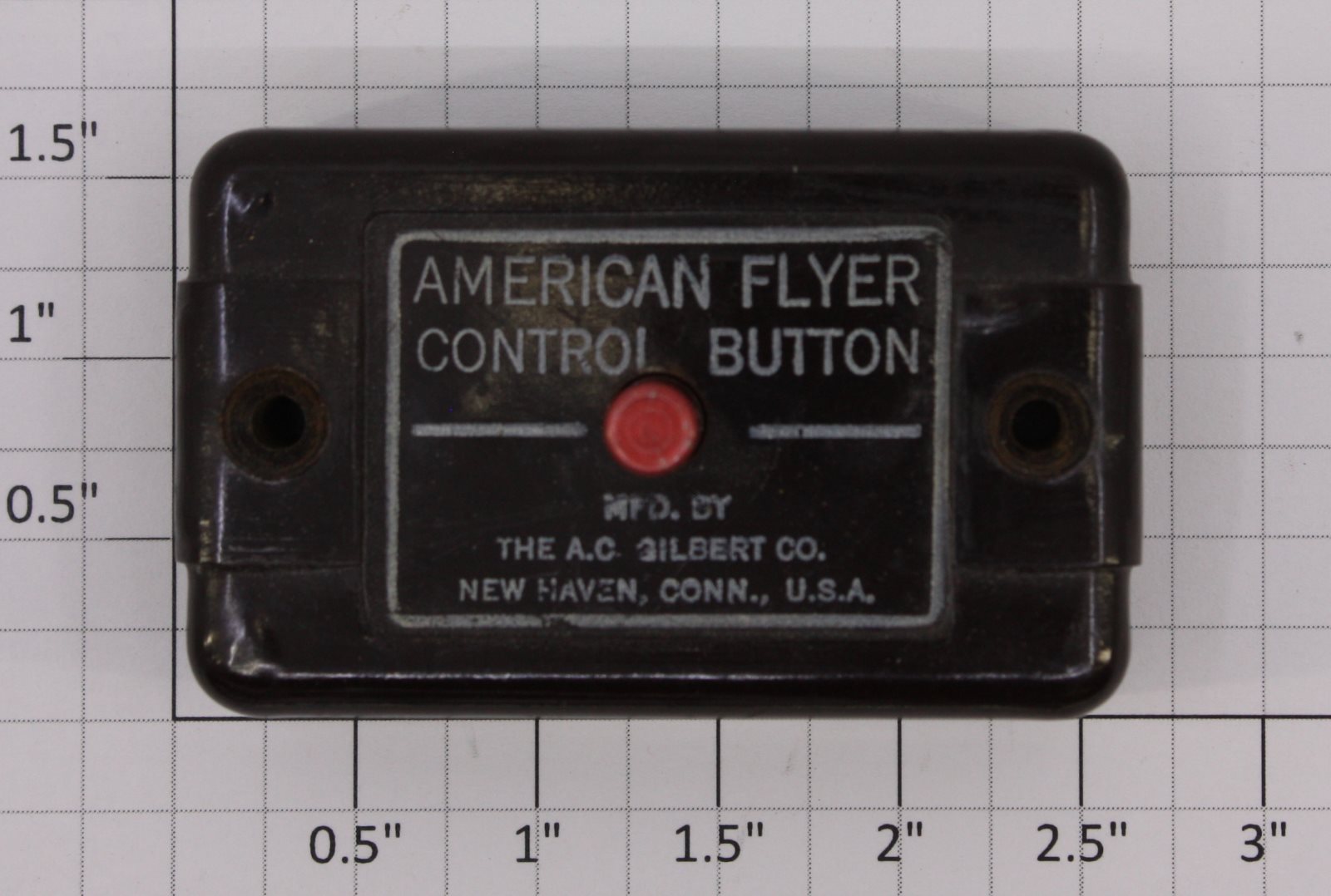 American Flyer XA10961-4 S Scale Brown w/ White Print & Red Control Button