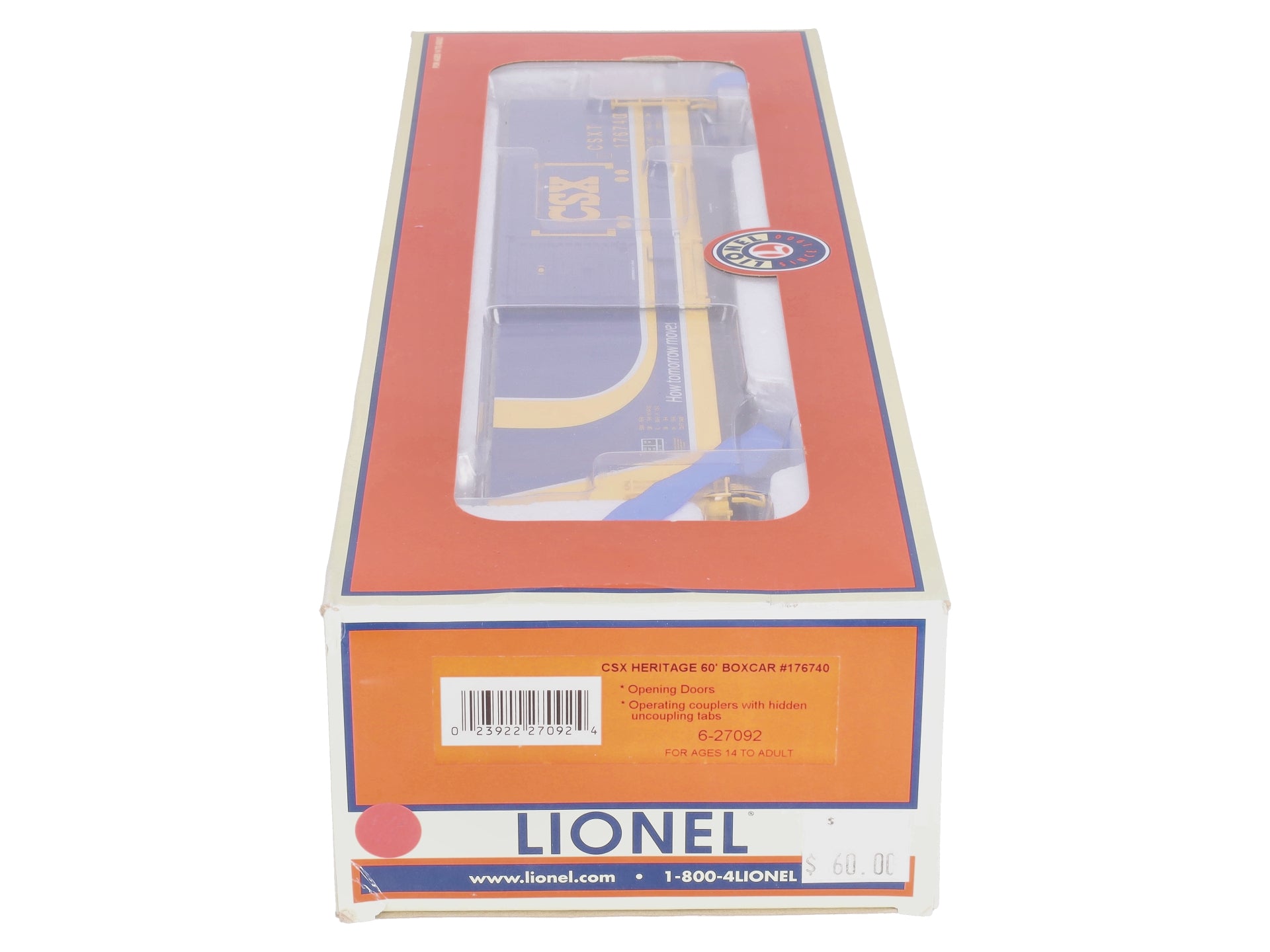 Lionel 6-27092 O CSX Heritage 60' Boxcar