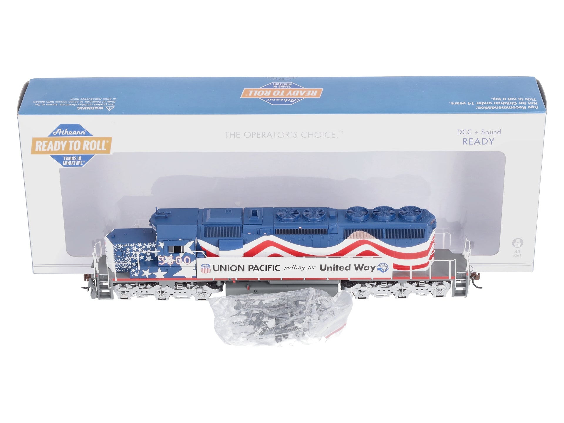 Athearn 71529 HO Union Pacific/United Way SD40-2 Diesel Locomotive #3300