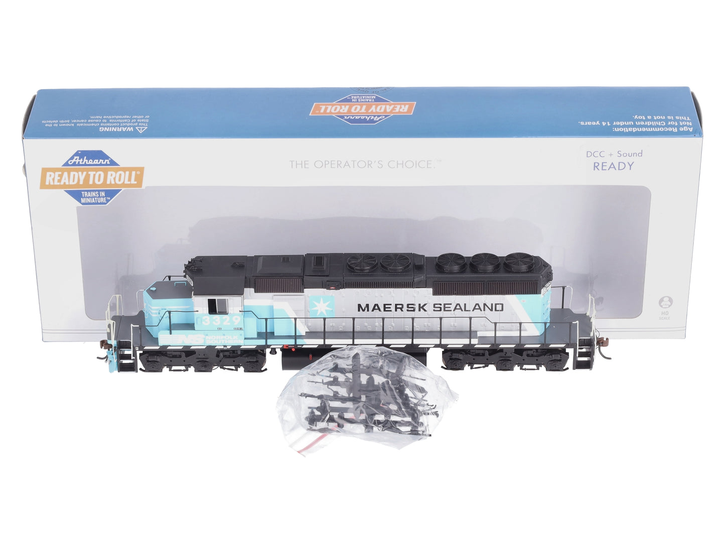 Athearn 71528 HO NS/Maersk Sealand RTR SD40-2 Diesel Locomotive #3329