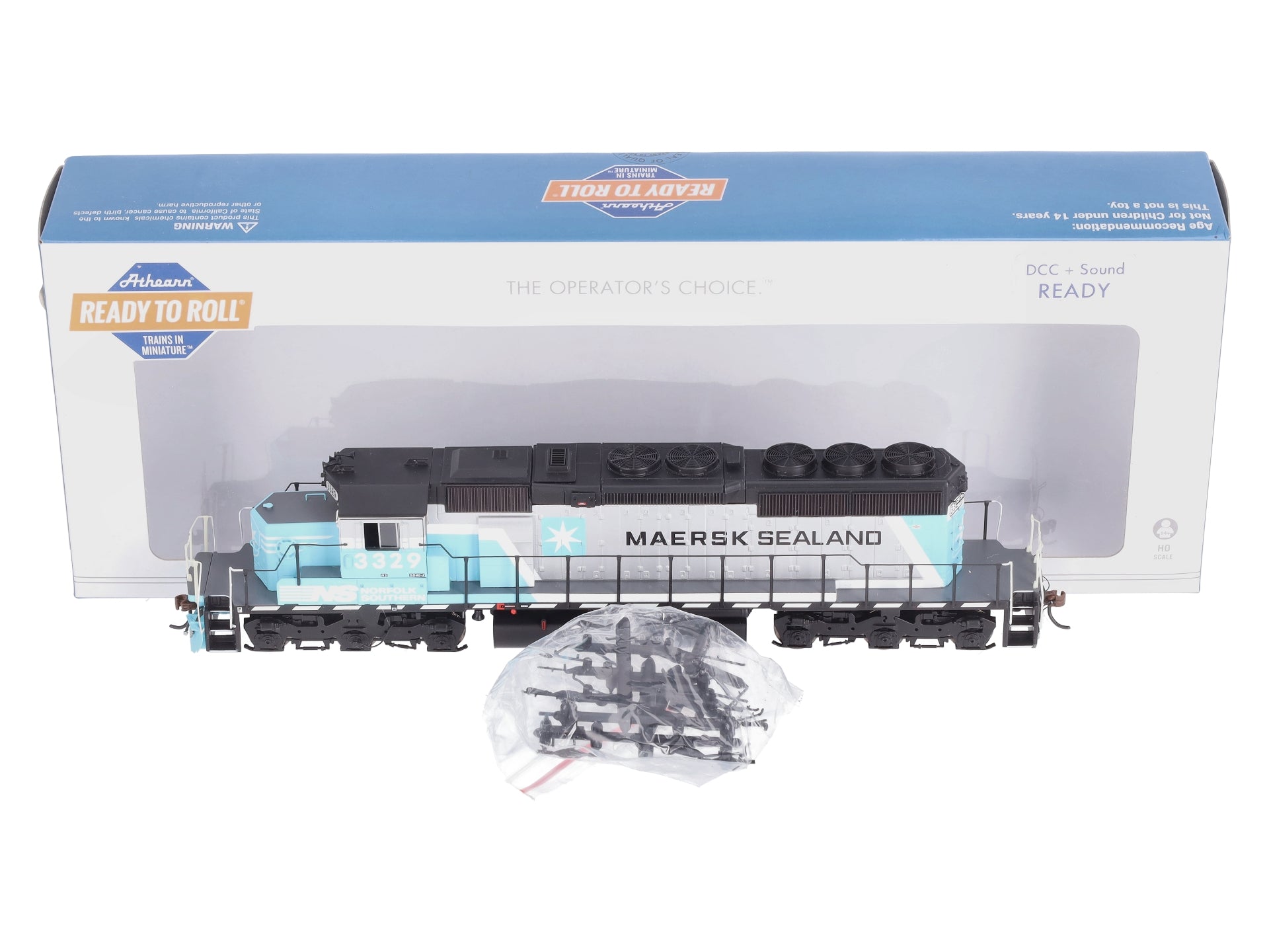 Athearn 71528 HO NS/Maersk Sealand RTR SD40-2 Diesel Locomotive #3329
