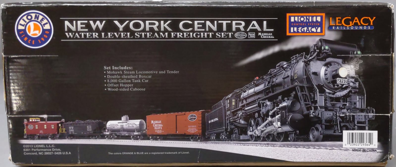 Lionel 6-29364 O Gauge New York Central Water Level Steam Freight Train Set
