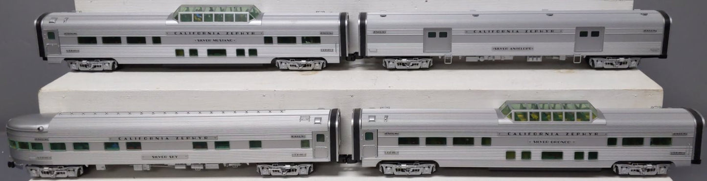 Lionel 6-25722 O Gauge D&RGW California Zephyr 18'' Aluminum Passenger 4-Car Set