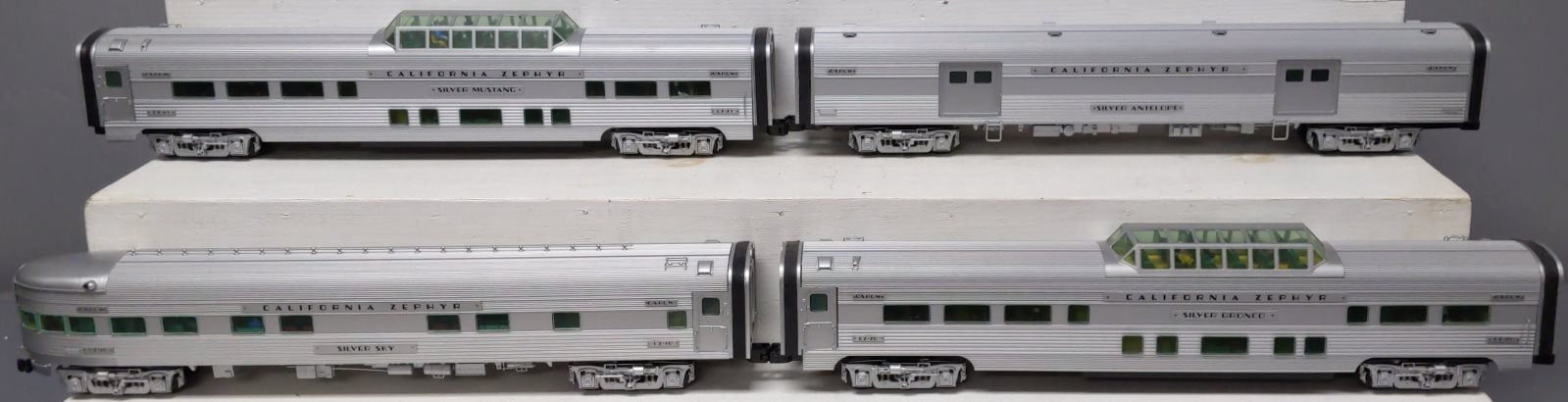 Lionel 6-25722 O Gauge D&RGW California Zephyr 18'' Aluminum Passenger 4-Car Set