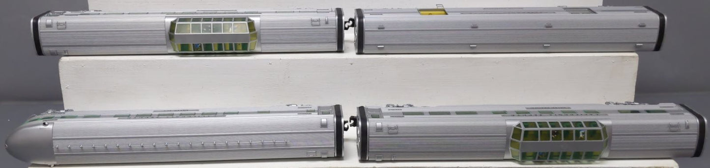 Lionel 6-25722 O Gauge D&RGW California Zephyr 18'' Aluminum Passenger 4-Car Set