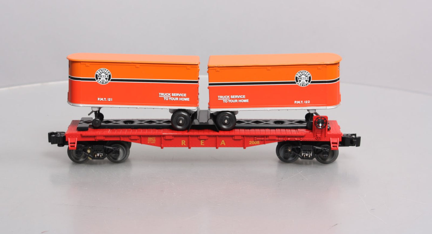 Lionel 6-81465 O Gauge Southern Pacific Flatcar w/Piggyback Trailers #39477