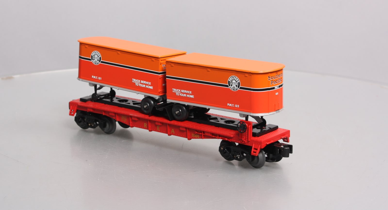 Lionel 6-81465 O Gauge Southern Pacific Flatcar w/Piggyback Trailers #39477