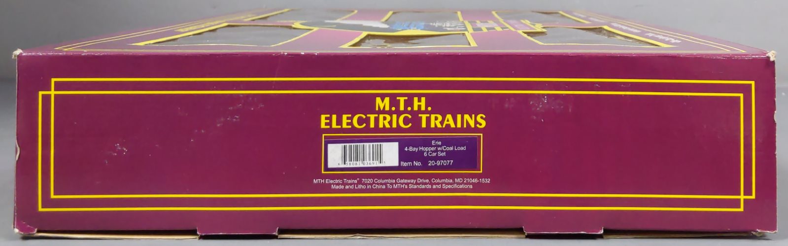MTH 20-97077 O Erie Premier 4-Bay Hopper Car Set with Coal Loads (Set of 6) LN/Box