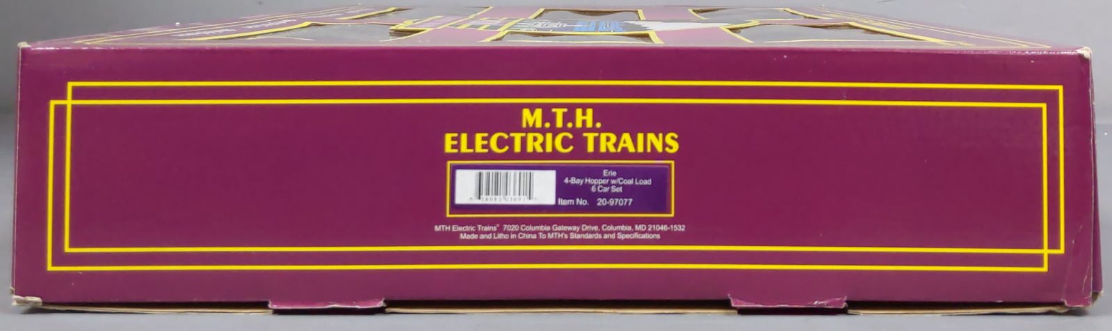 MTH 20-97077 O Erie Premier 4-Bay Hopper Car Set with Coal Loads (Set of 6) LN/Box