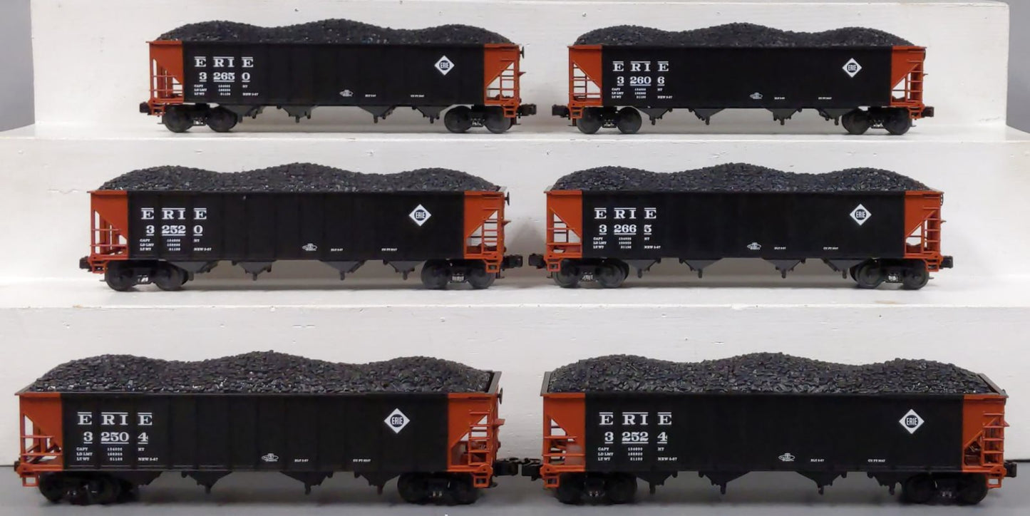 MTH 20-97077 O Erie Premier 4-Bay Hopper Car Set with Coal Loads (Set of 6) LN/Box
