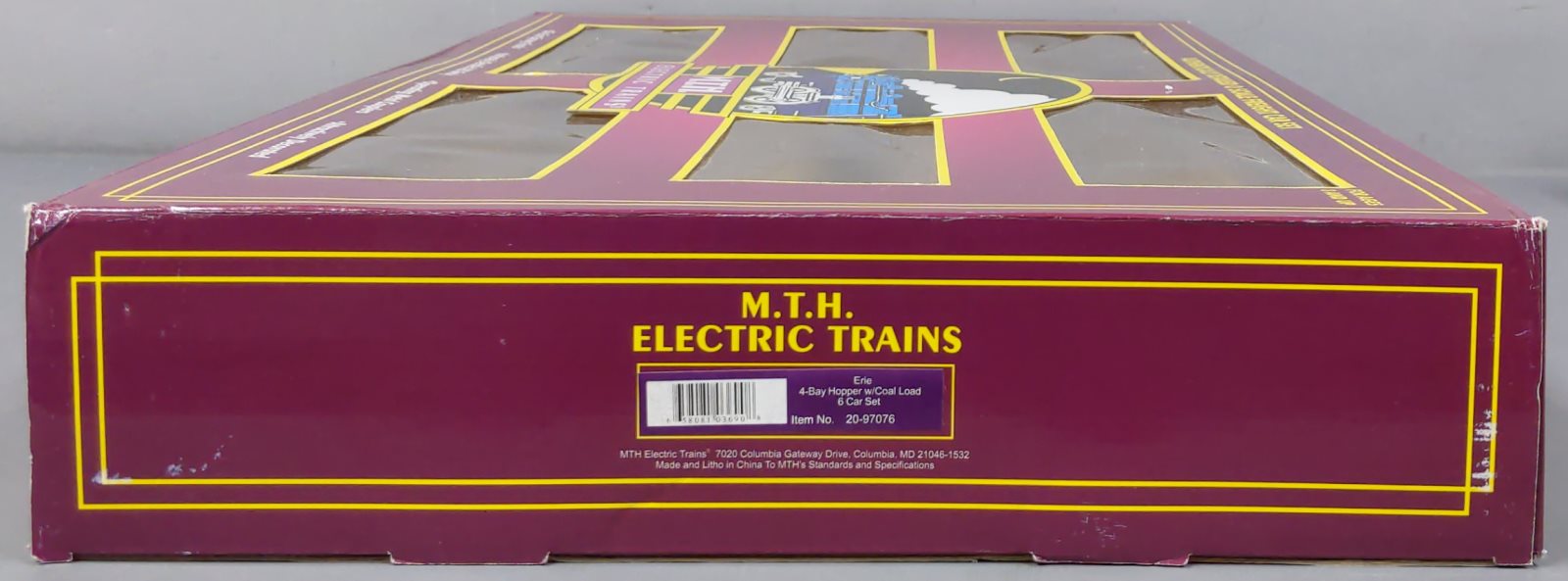 MTH 20-97076 O Erie Premier 4-Bay Hopper Car Set with Coal Loads (Set of 6) NIB