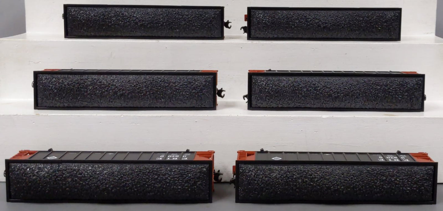 MTH 20-97076 O Erie Premier 4-Bay Hopper Car Set with Coal Loads (Set of 6) LN