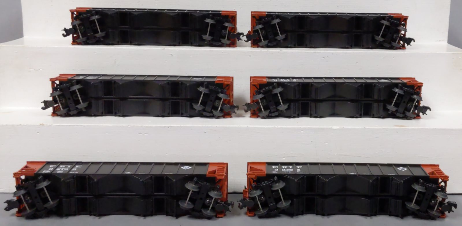 MTH 20-97076 O Erie Premier 4-Bay Hopper Car Set with Coal Loads (Set of 6) LN