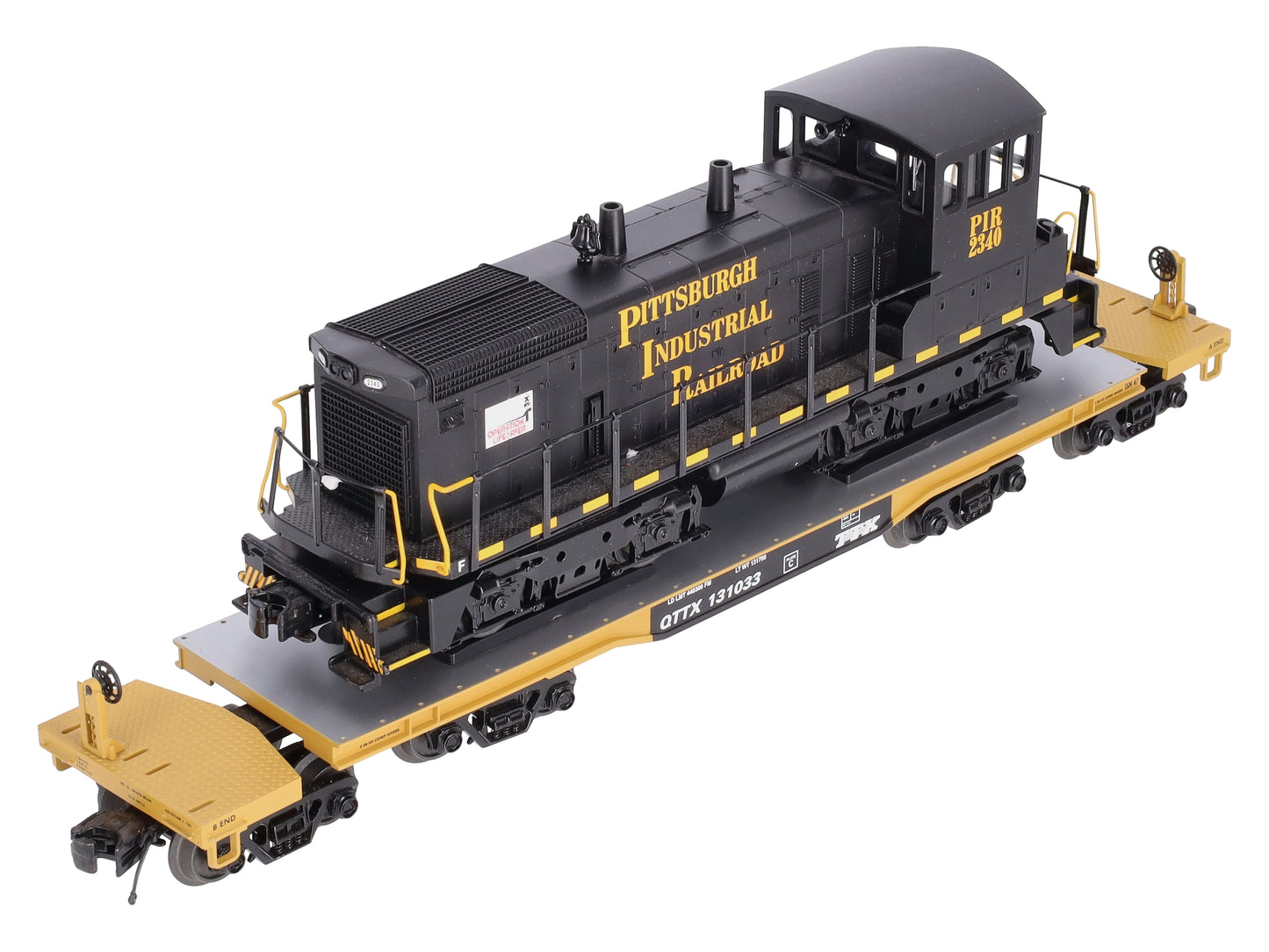 MTH 20-98578 O TTX 47' TTX Flatcar w/SW-1500 Loco #2340