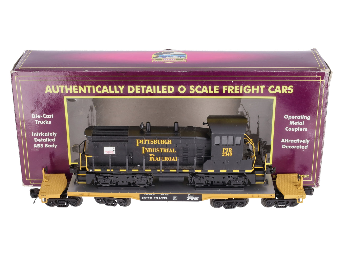 MTH 20-98578 O TTX 47' TTX Flatcar w/SW-1500 Loco #2340