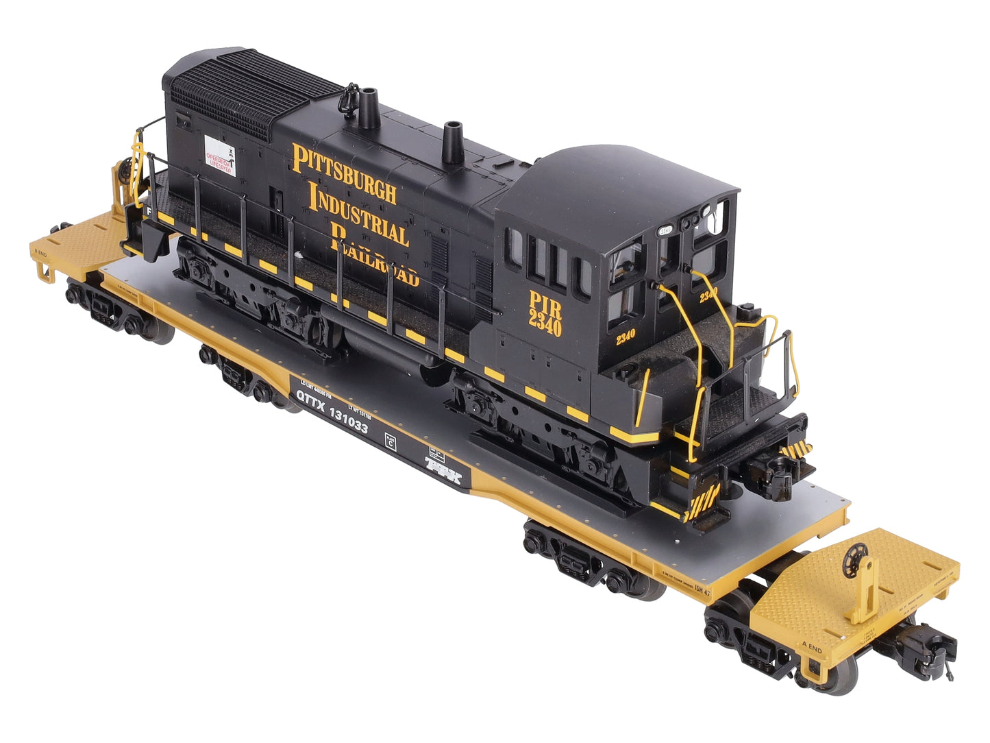 MTH 20-98578 O TTX 47' TTX Flatcar w/SW-1500 Loco #2340