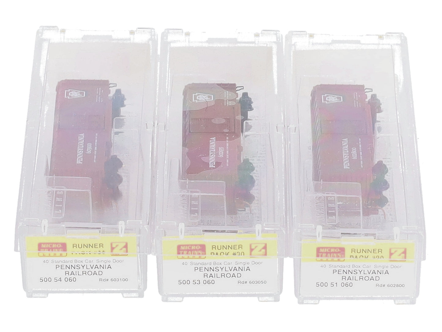 Micro-Trains 99400030 Z PRR 40' Single-Door Box Car Runner Pack (Set of 4)