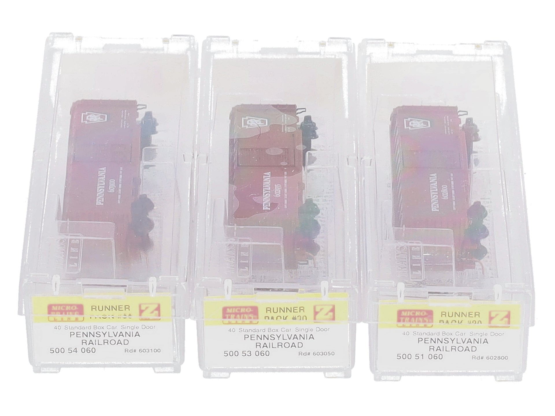 Micro-Trains 99400030 Z PRR 40' Single-Door Box Car Runner Pack (Set of 4)