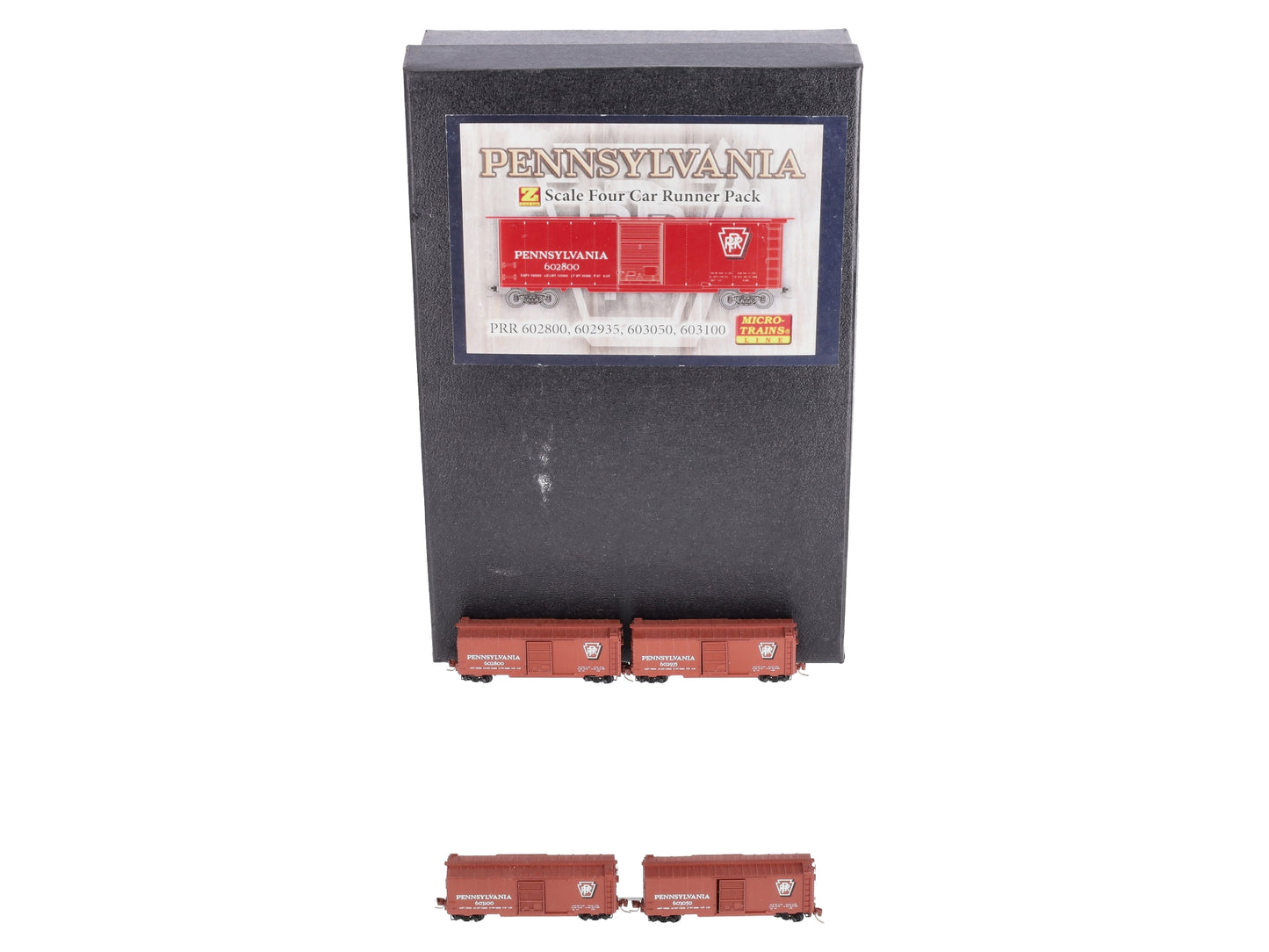 Micro-Trains 99400030 Z PRR 40' Single-Door Box Car Runner Pack (Set of 4)