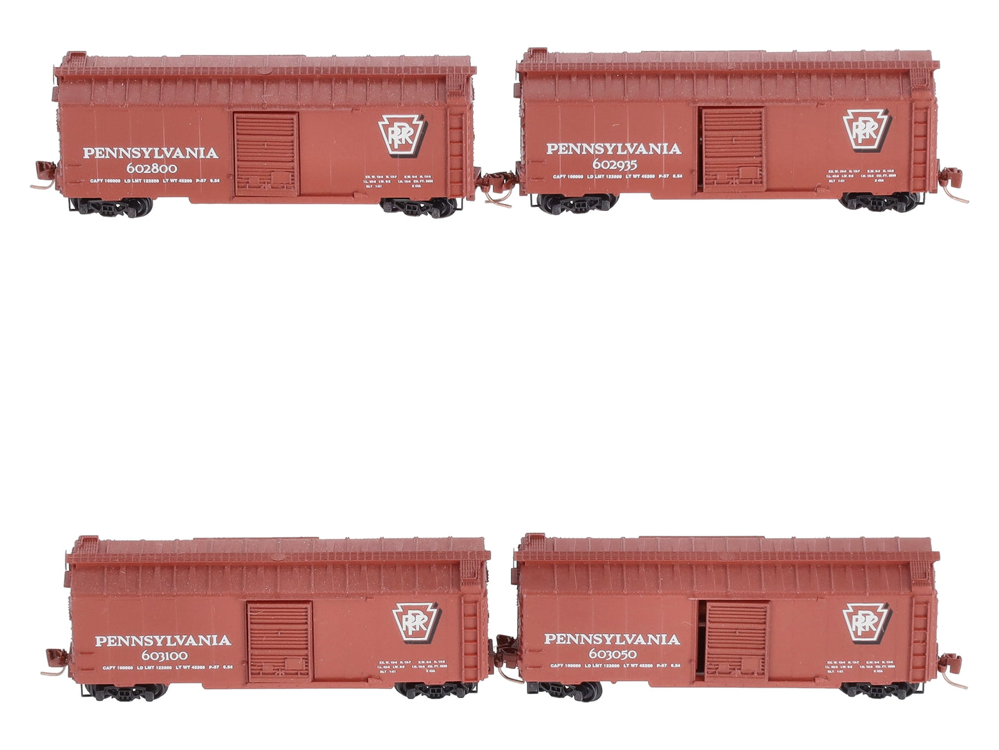 Micro-Trains 99400030 Z PRR 40' Single-Door Box Car Runner Pack (Set of 4)