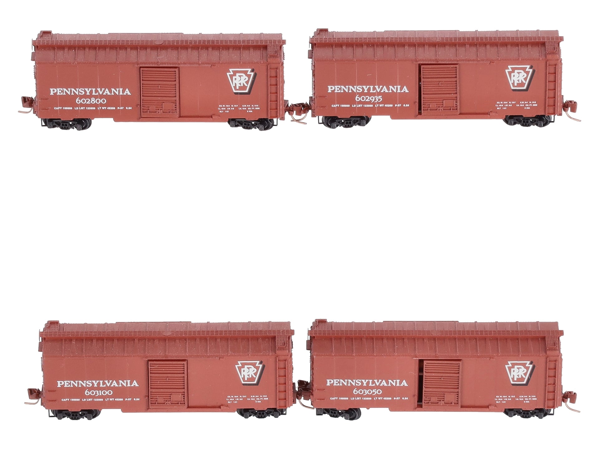 Micro-Trains 99400030 Z PRR 40' Single-Door Box Car Runner Pack (Set of 4)