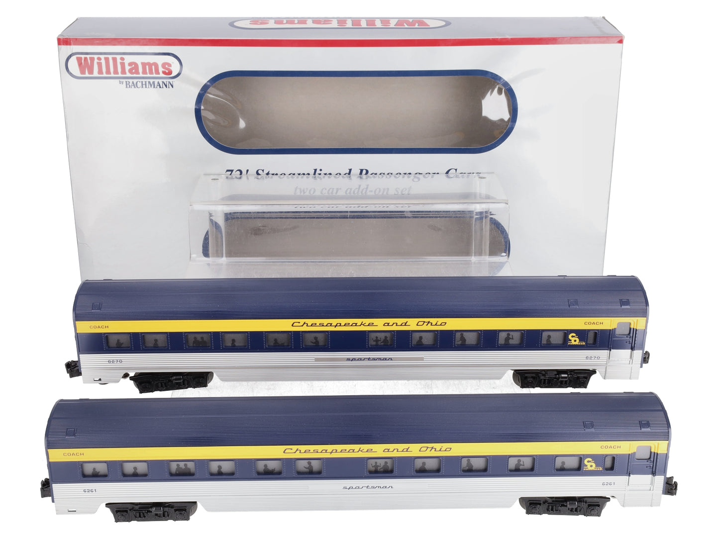 Williams 43105 O Gauge C&O 72 Ft. Streamline Passenger 2-Pack