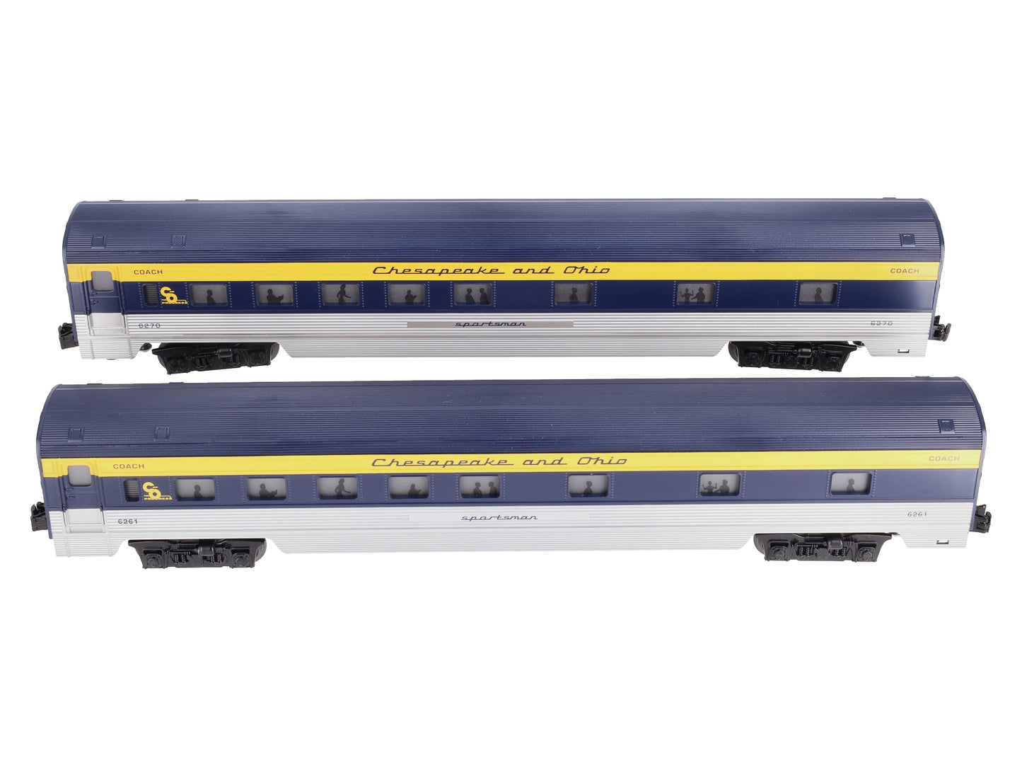 Williams 43105 O Gauge C&O 72 Ft. Streamline Passenger 2-Pack