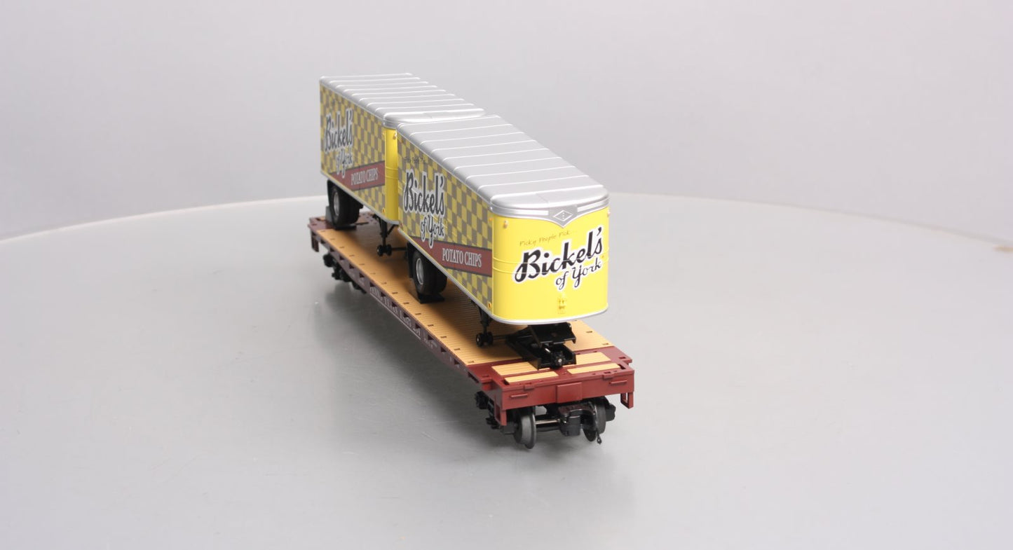 MTH 20-95508 O Pennsylvania Flat Car with PUP Trailers #175251
