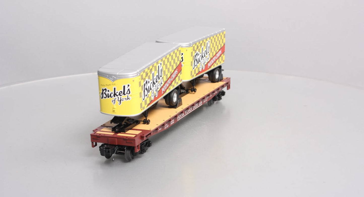 MTH 20-95508 O Pennsylvania Flat Car with PUP Trailers #175251