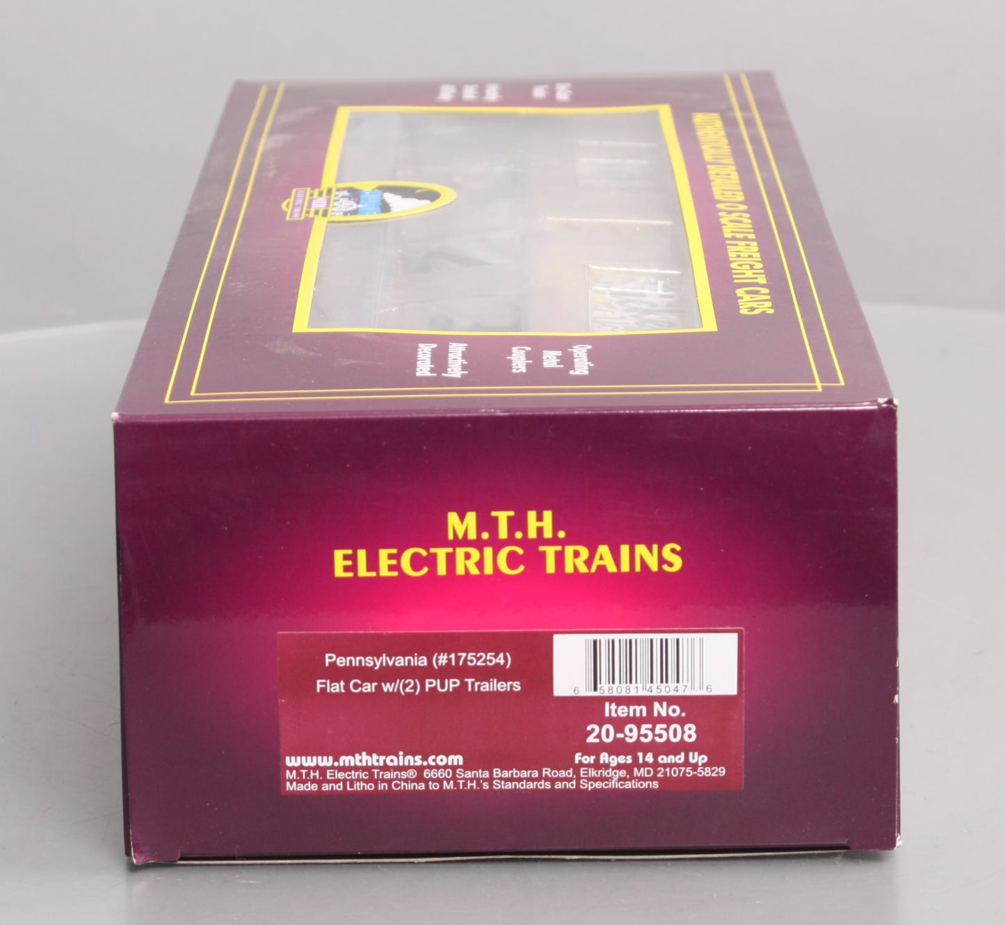 MTH 20-95508 O Pennsylvania Flat Car with PUP Trailers #175251