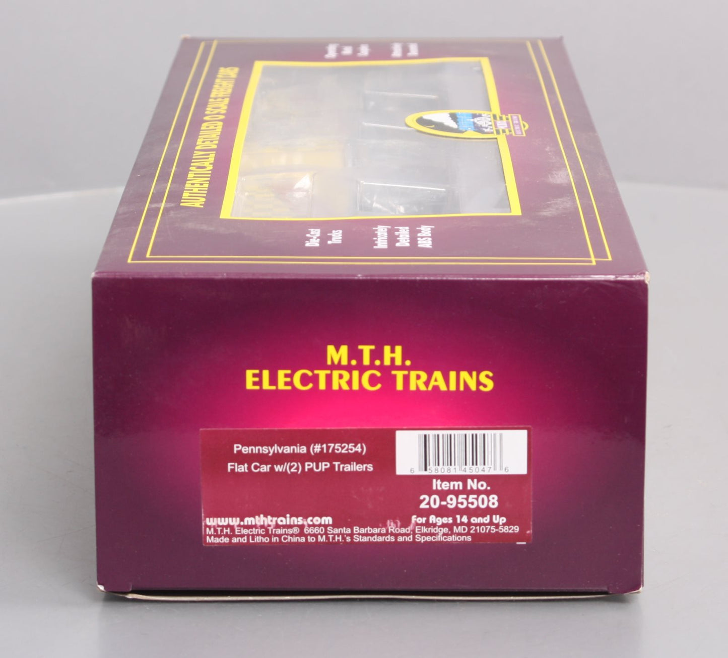MTH 20-95508 O Pennsylvania Flat Car with PUP Trailers #175251