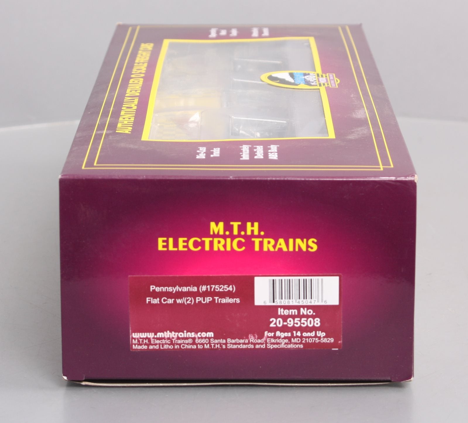 MTH 20-95508 O Pennsylvania Flat Car with PUP Trailers #175251
