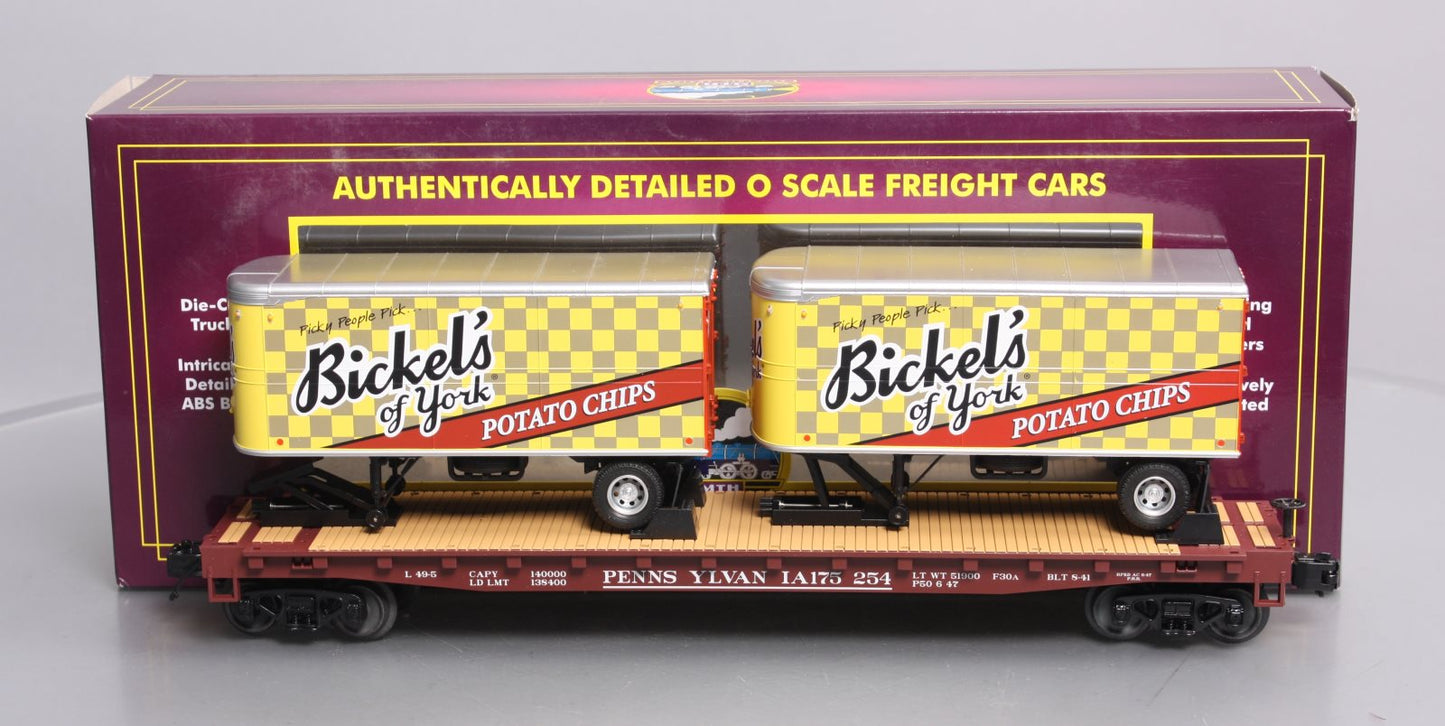 MTH 20-95508 O Pennsylvania Flat Car with PUP Trailers #175251