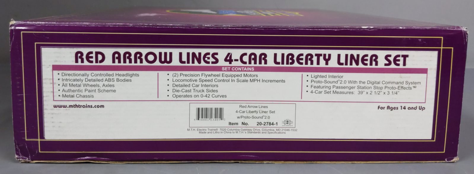 MTH 20-2784-1 Red Arrow Lines Liberty Liner O Gauge Train Set w/PS 2.0