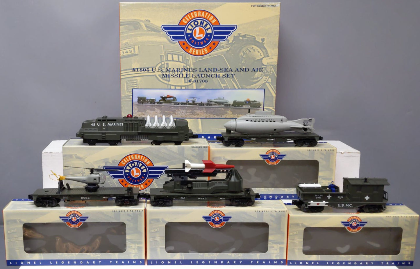 Lionel 6-31708 O Gauge Land-Sea-Air Marine Missile Launch Diesel Train Set LN/Box