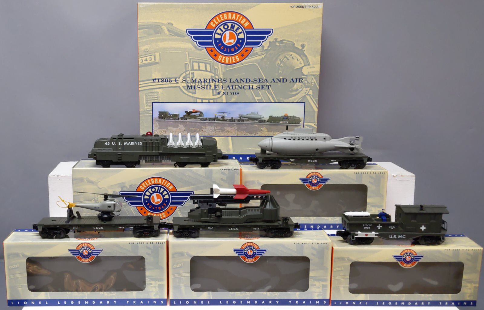 Lionel 6-31708 O Gauge Land-Sea-Air Marine Missile Launch Diesel Train Set LN/Box