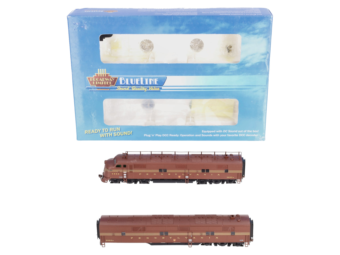 Broadway Limited 5241 HO Pennsylvania EMD E7 A/B Set with Sound #5840A, 5840B