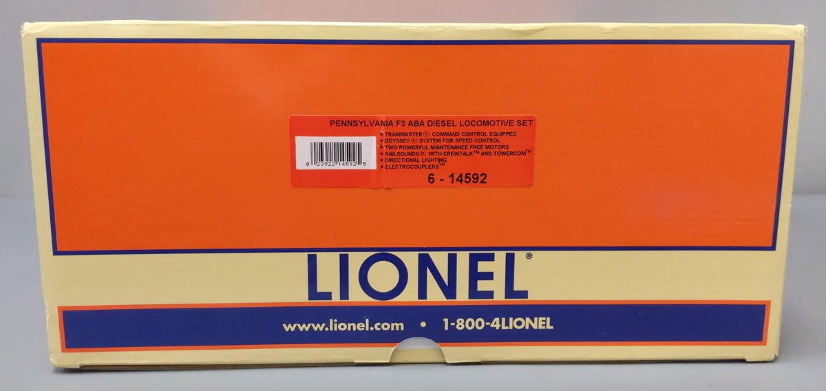 Lionel 6-14592 O Gauge Pennsylvania F3 ABA Diesel Locomotive Set w/TMCC LN/Box