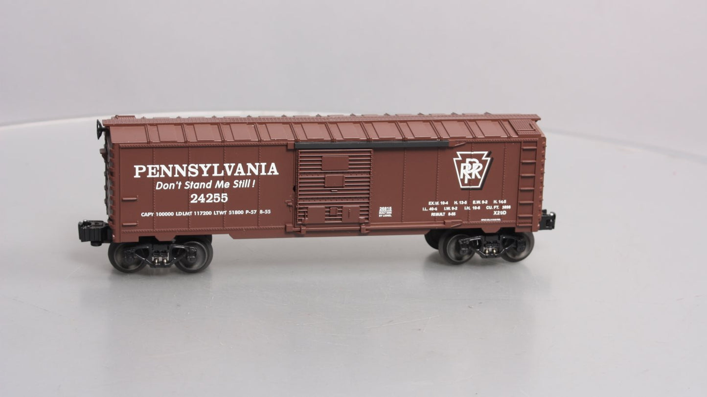 Lionel 6-26815 O Gauge PRR Boxcar w/Harmonica Playing Hobo #24255