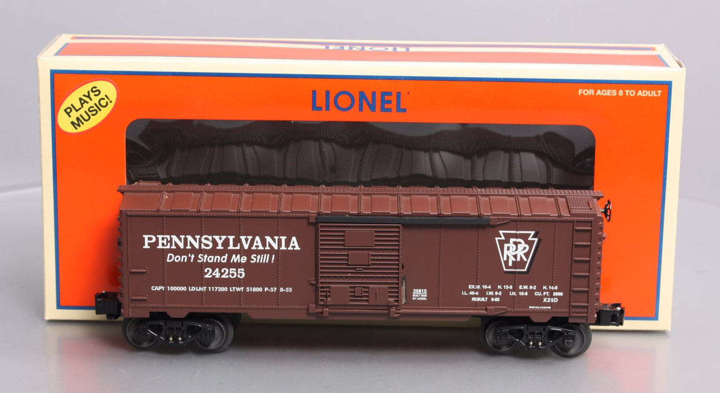 Lionel 6-26815 O Gauge PRR Boxcar w/Harmonica Playing Hobo #24255