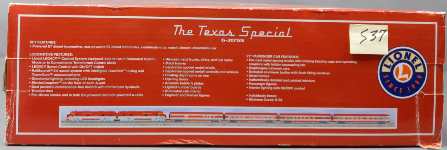 Lionel 6-31755 O Gauge The Texas Special Diesel Train Set EX/Box