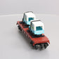 MTH 30-76116 O Gauge Wisconsin Central Flatcar With 2 Dairy Trucks  #5618 LN/Box