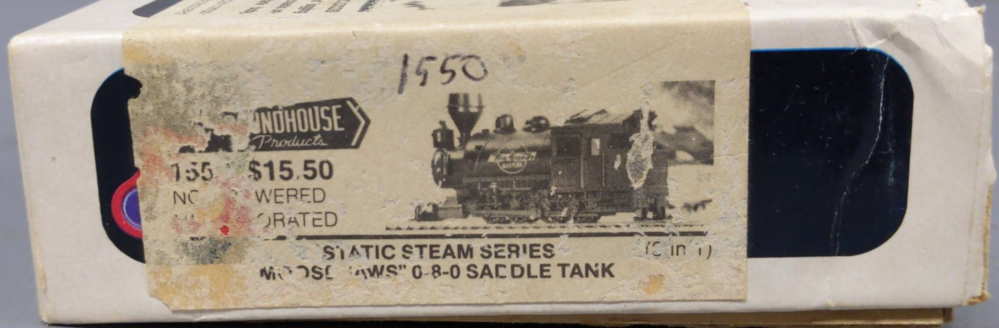 Roundhouse 1550 HO/HOn3 0-8-0T "Moose Jaws" Static Steam Series Tank Kit