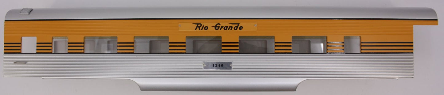 Lionel 21196-2 #1246 K-Line Denver & Rio Grande Aluminum Coach Shell